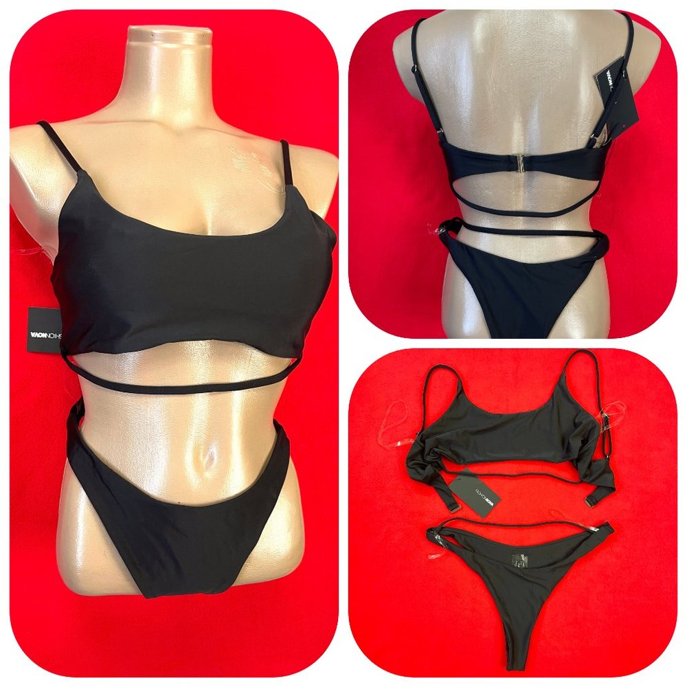 NWT Fashion nova high leg, high waist cheeky 2 pc